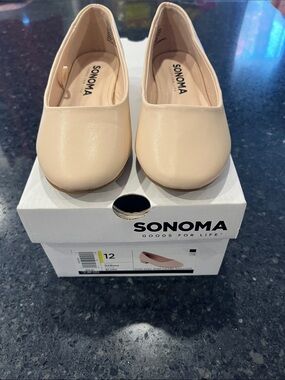 Sonoma Nude/Tan Girls' Ballet Flats - Slip-On Dress Shoes